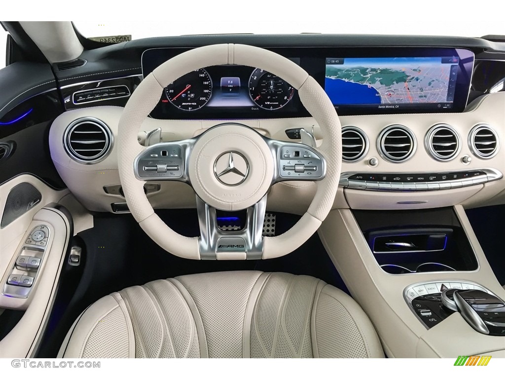 2018 Mercedes-Benz S AMG S63 Coupe designo Porcelain/Deep Sea Blue Dashboard Photo #126711647
