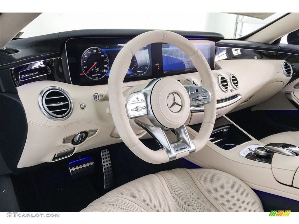 2018 Mercedes-Benz S AMG S63 Coupe designo Porcelain/Deep Sea Blue Dashboard Photo #126711998