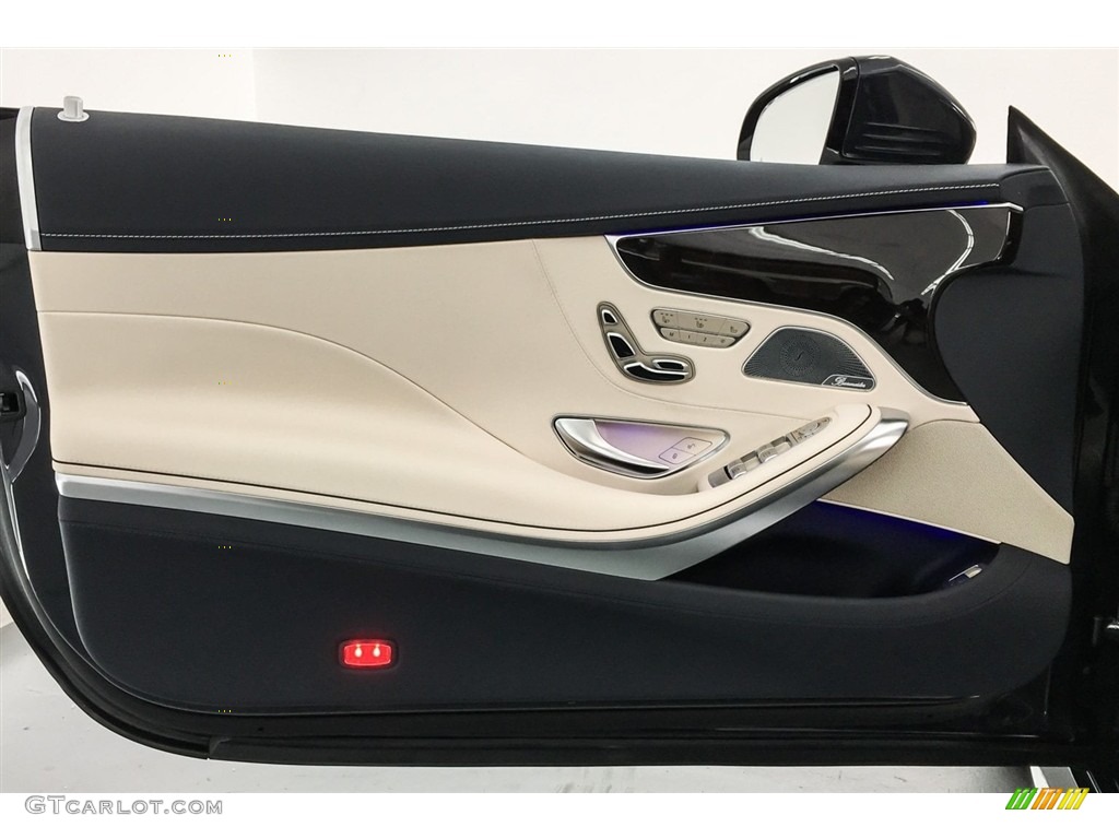 2018 Mercedes-Benz S AMG S63 Coupe designo Porcelain/Deep Sea Blue Door Panel Photo #126712097