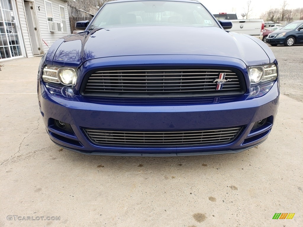 2013 Mustang V6 Premium Coupe - Deep Impact Blue Metallic / Stone photo #8