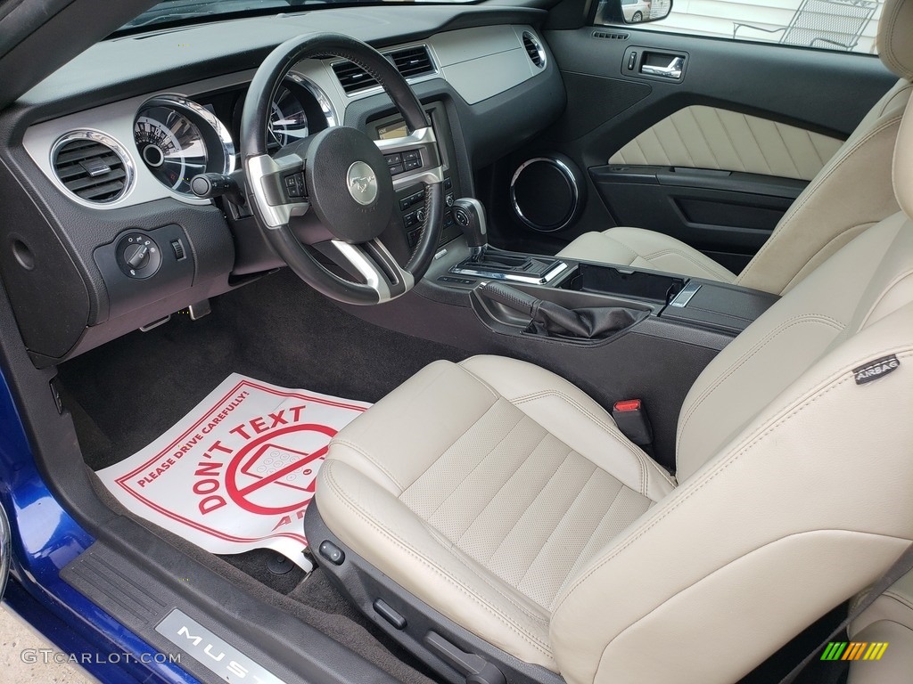 2013 Mustang V6 Premium Coupe - Deep Impact Blue Metallic / Stone photo #14