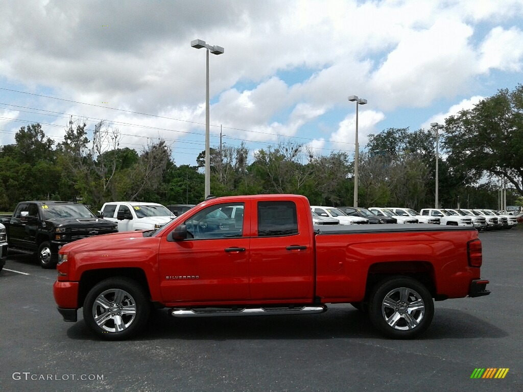 2018 Silverado 1500 Custom Double Cab - Red Hot / Dark Ash/Jet Black photo #2