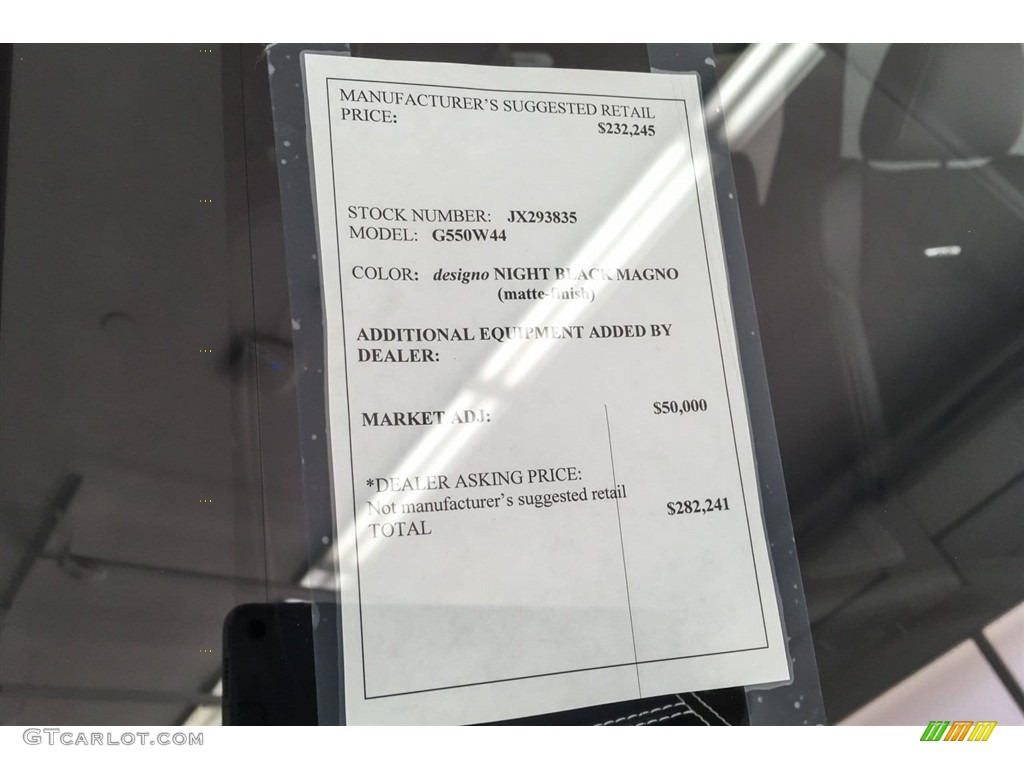 2018 Mercedes-Benz G 550 4x4 Squared Info Tag Photo #126717450