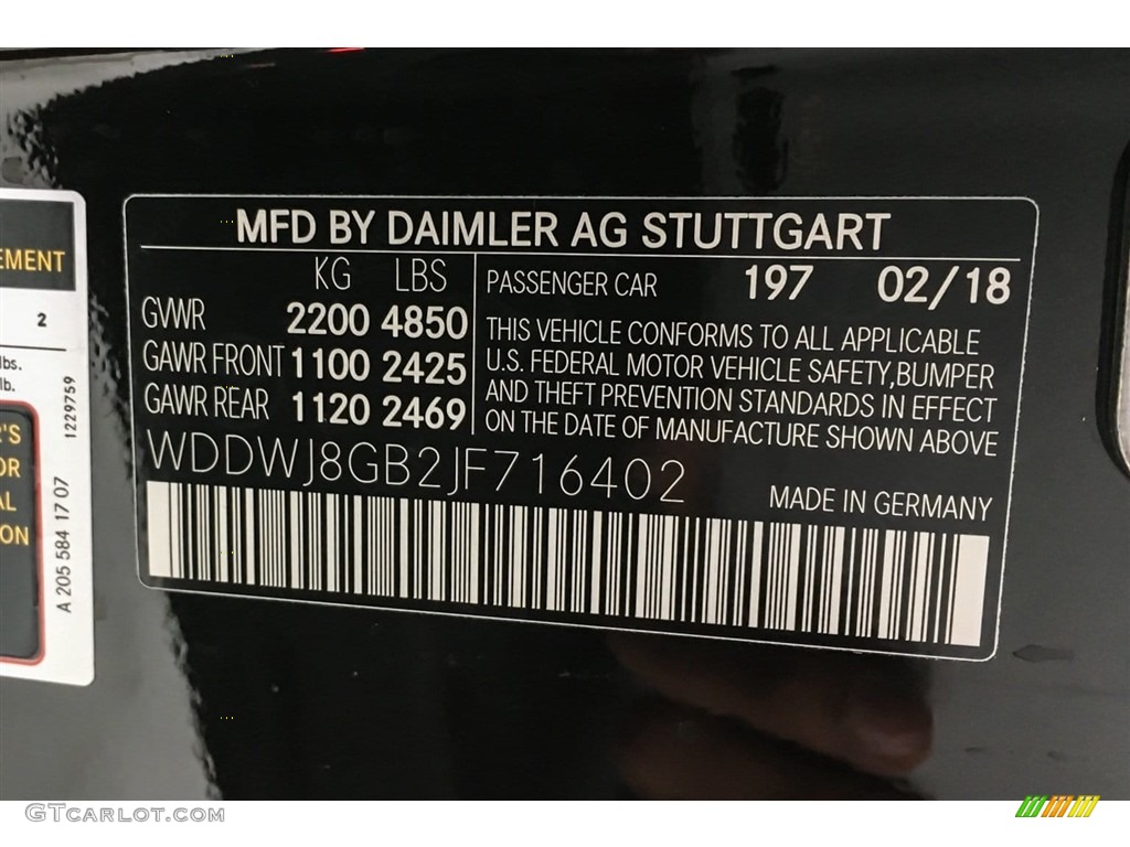 2018 C Color Code 197 for Obsidian Black Metallic Photo #126720687