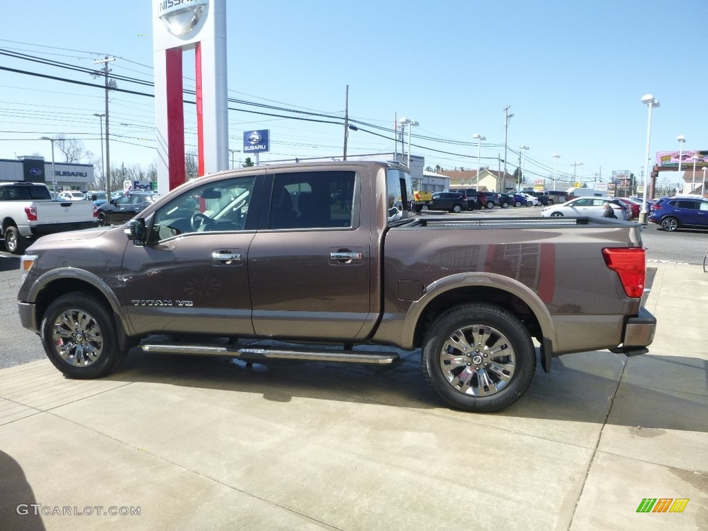 2018 Titan Platinum Reserve Crew Cab 4x4 - Java Metallic / Platinum Reserve Black/Brown photo #6