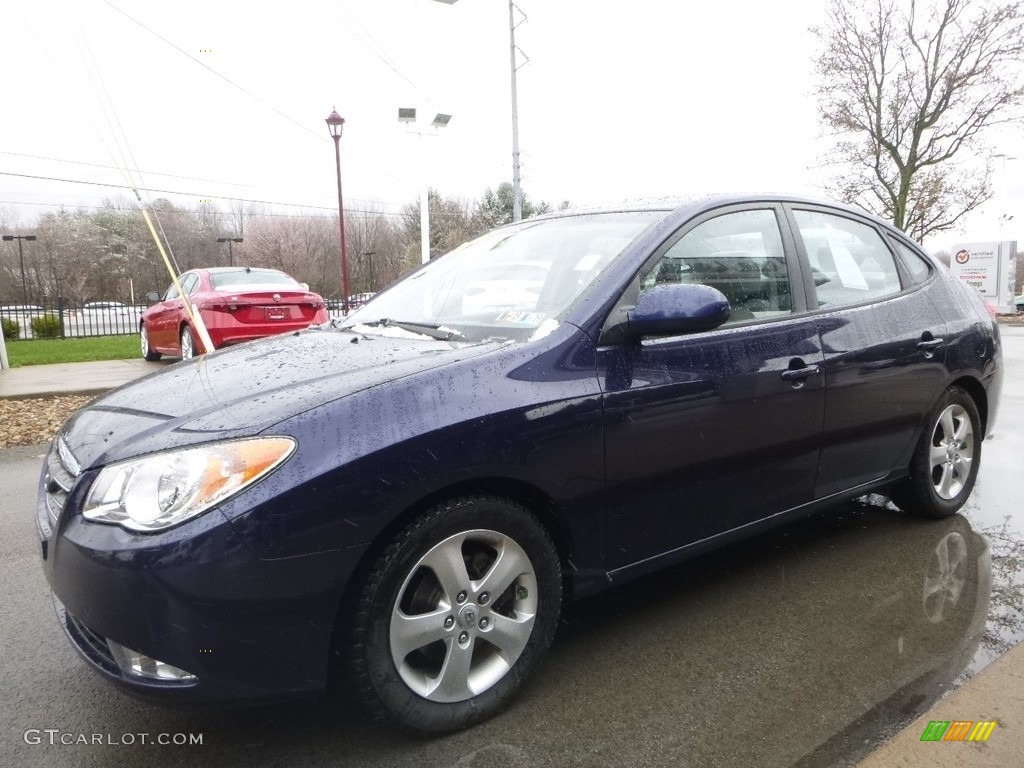 2008 Elantra GLS Sedan - Regatta Blue Metallic / Gray photo #5