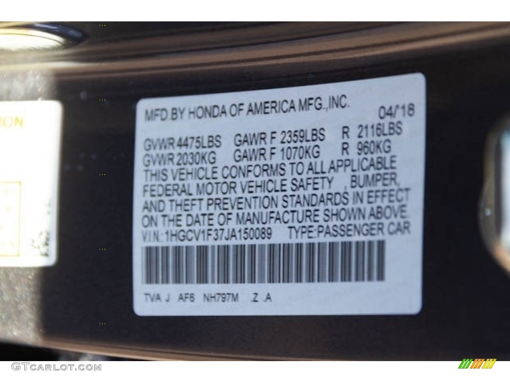 2018 Accord Sport Sedan - Modern Steel Metallic / Black photo #41