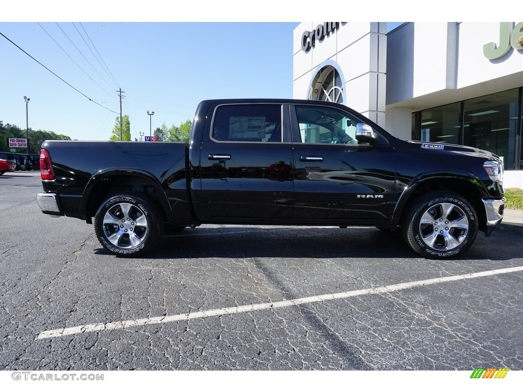 2019 1500 Laramie Crew Cab 4x4 - Diamond Black Crystal Pearl / Black photo #12