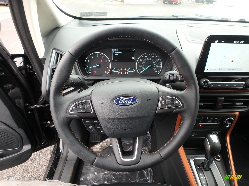 2018 Ford EcoSport SES 4WD Ebony Black/Copper Steering Wheel Photo #126746601