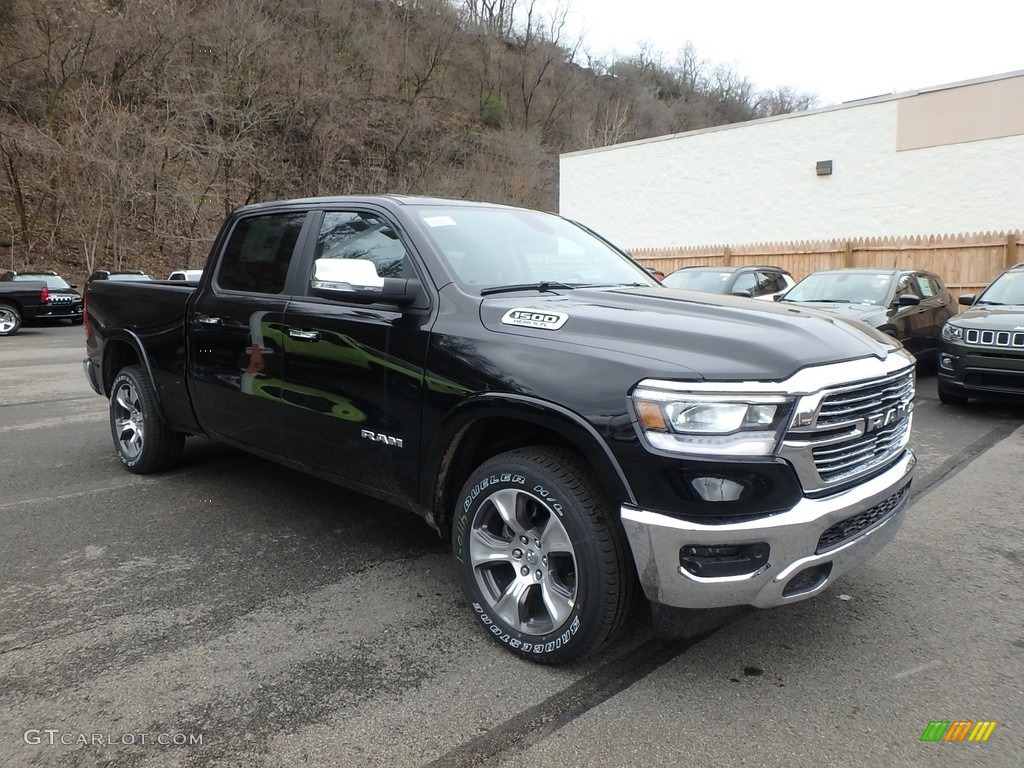 Diamond Black Crystal Pearl 2019 Ram 1500 Laramie Crew Cab 4x4 Exterior Photo #126754698
