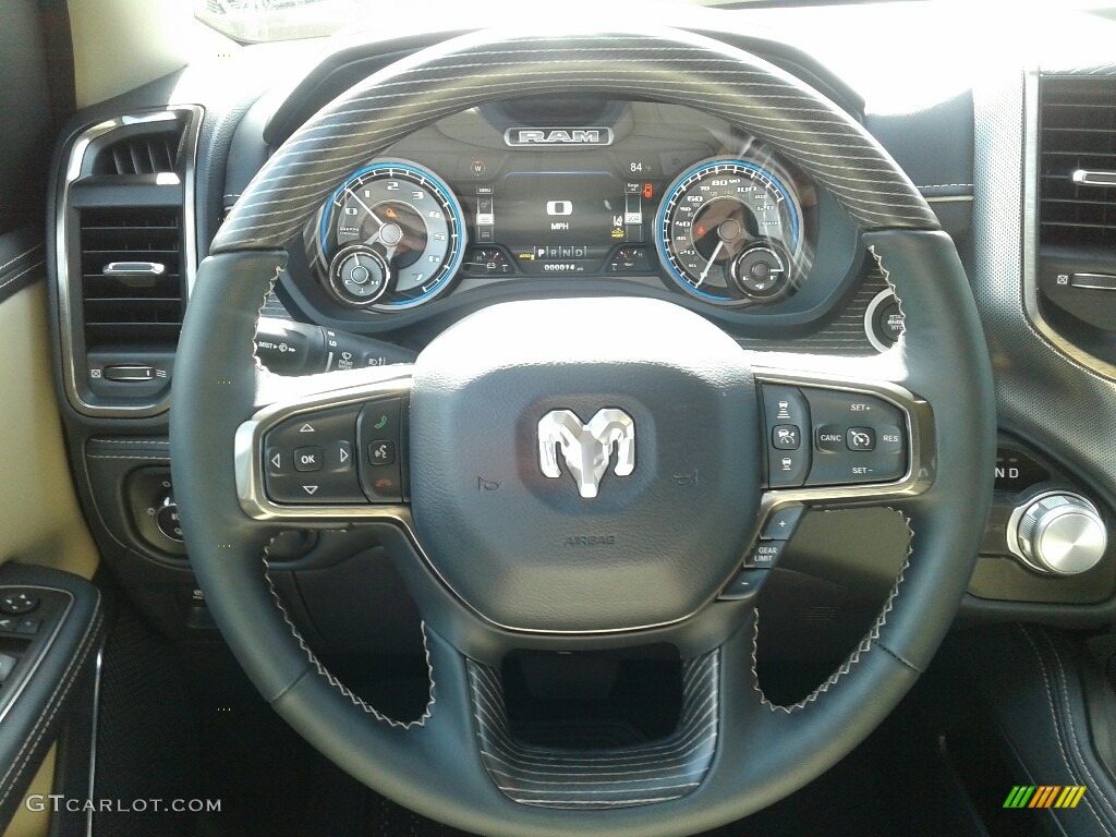 2019 Ram 1500 Limited Crew Cab Indigo/Frost Steering Wheel Photo #126754758