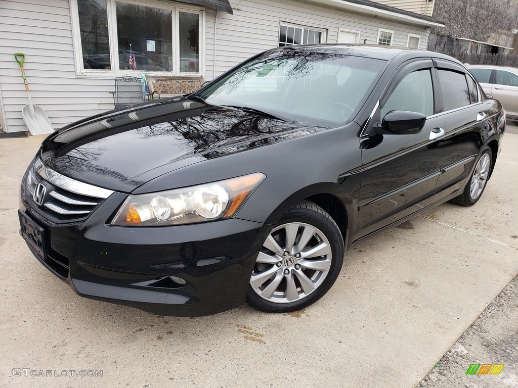 2012 Accord EX-L V6 Sedan - Crystal Black Pearl / Black photo #1