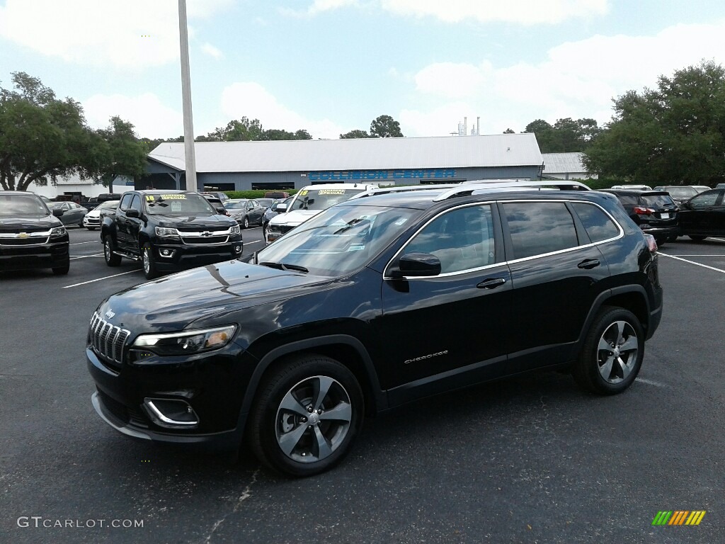 2019 Cherokee Limited - Diamond Black Crystal Pearl / Black/Ski Grey photo #1