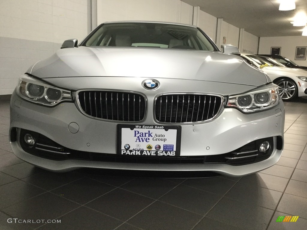 2015 4 Series 428i xDrive Gran Coupe - Glacier Silver Metallic / Ivory White and Black photo #8