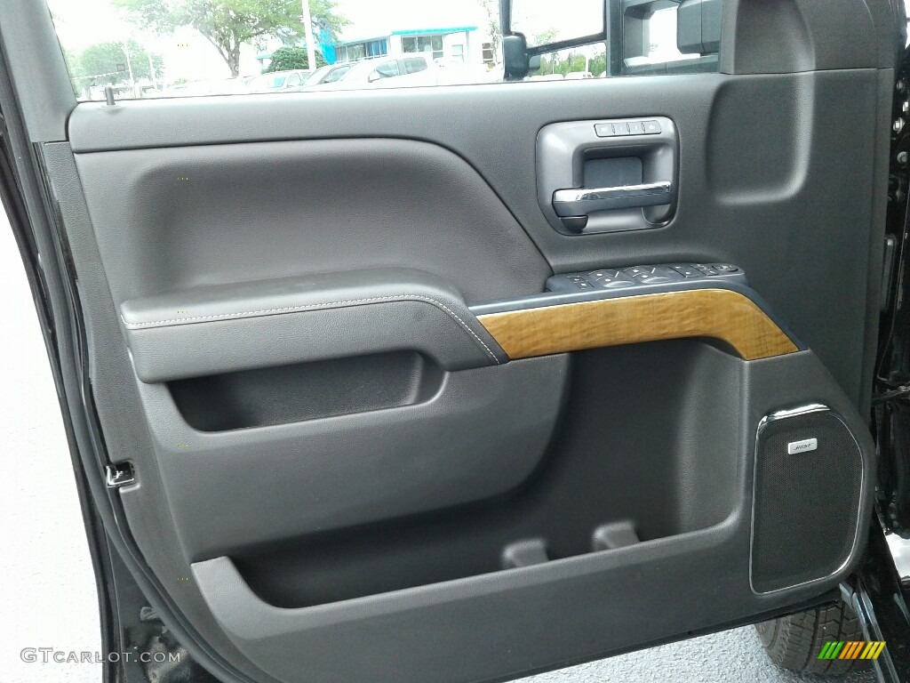 2018 Chevrolet Silverado 3500HD LTZ Crew Cab Dual Rear Wheel 4x4 Jet Black Door Panel Photo #126759369