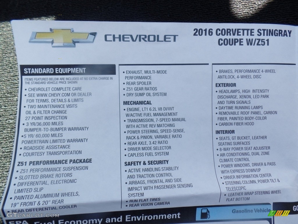2016 Corvette Stingray Coupe - Shark Gray Metallic / Jet Black photo #48