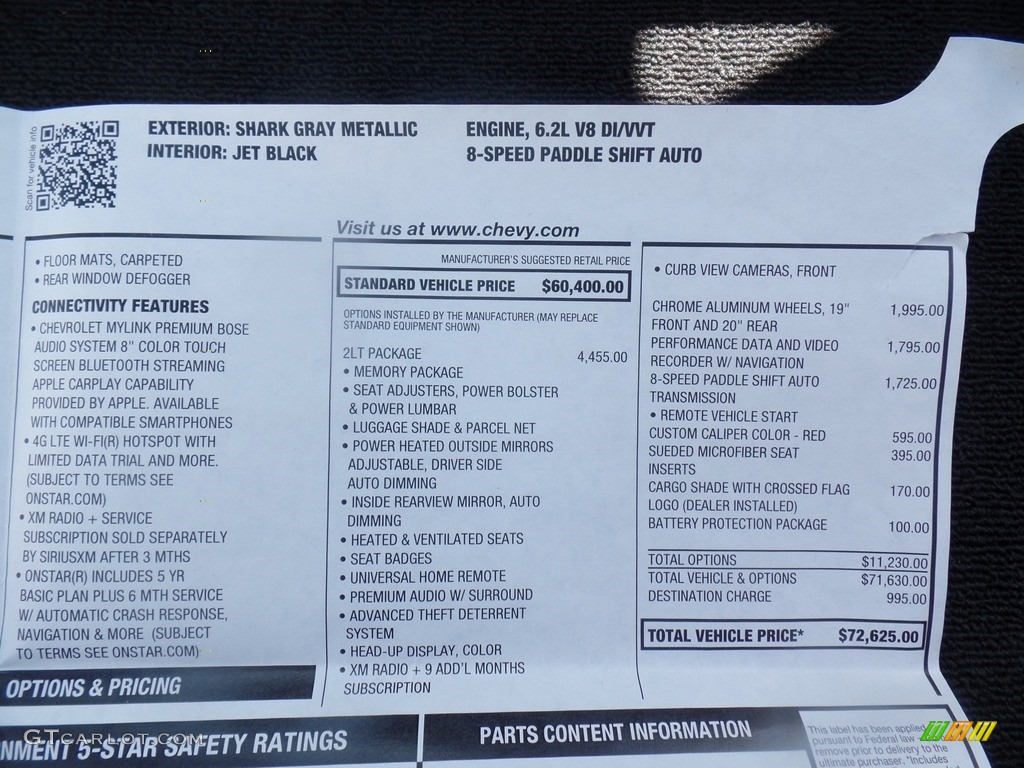 2016 Corvette Stingray Coupe - Shark Gray Metallic / Jet Black photo #49