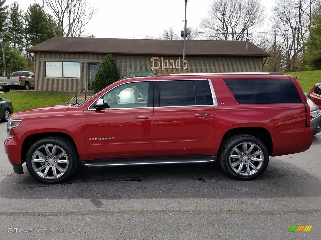 2015 Suburban LTZ 4WD - Crystal Red Tintcoat / Cocoa/Dune photo #1