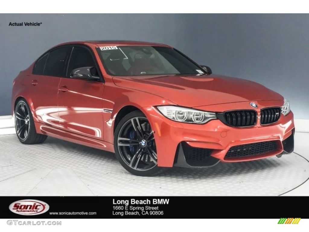 2015 M3 Sedan - Sakhir Orange Metallic / Sakhir Orange/Black photo #1