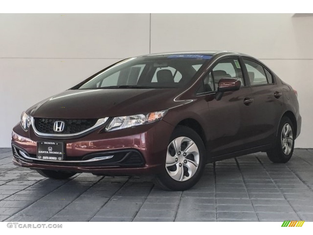 2015 Civic LX Sedan - Rallye Red / Gray photo #14