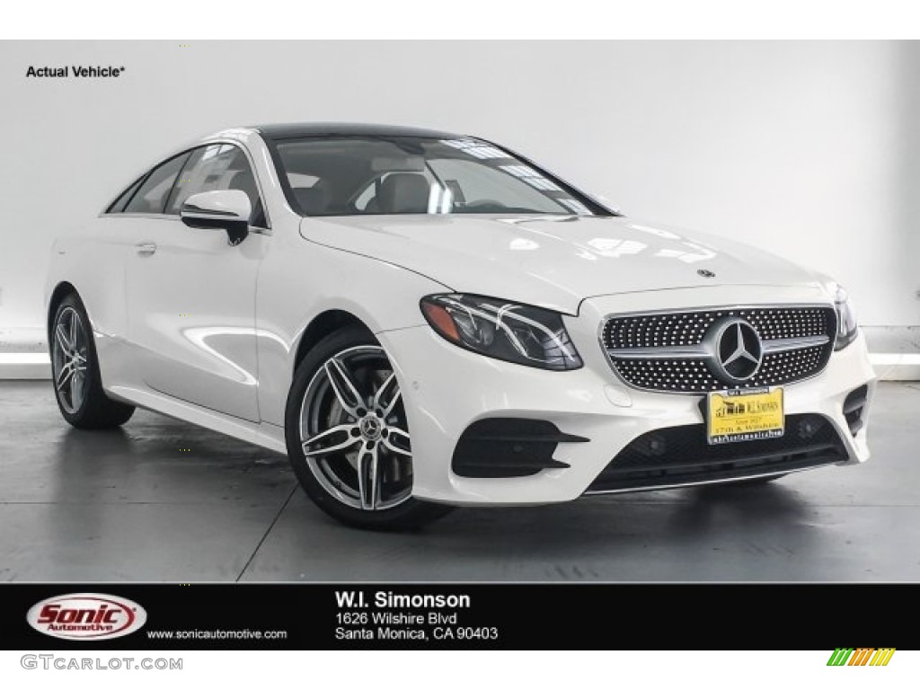 2018 E 400 Coupe - designo Diamond White Metallic / Macchiato Beige/Yacht Blue photo #1