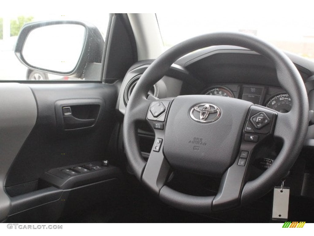 2018 Toyota Tacoma SR Double Cab Cement Gray Steering Wheel Photo #126768428