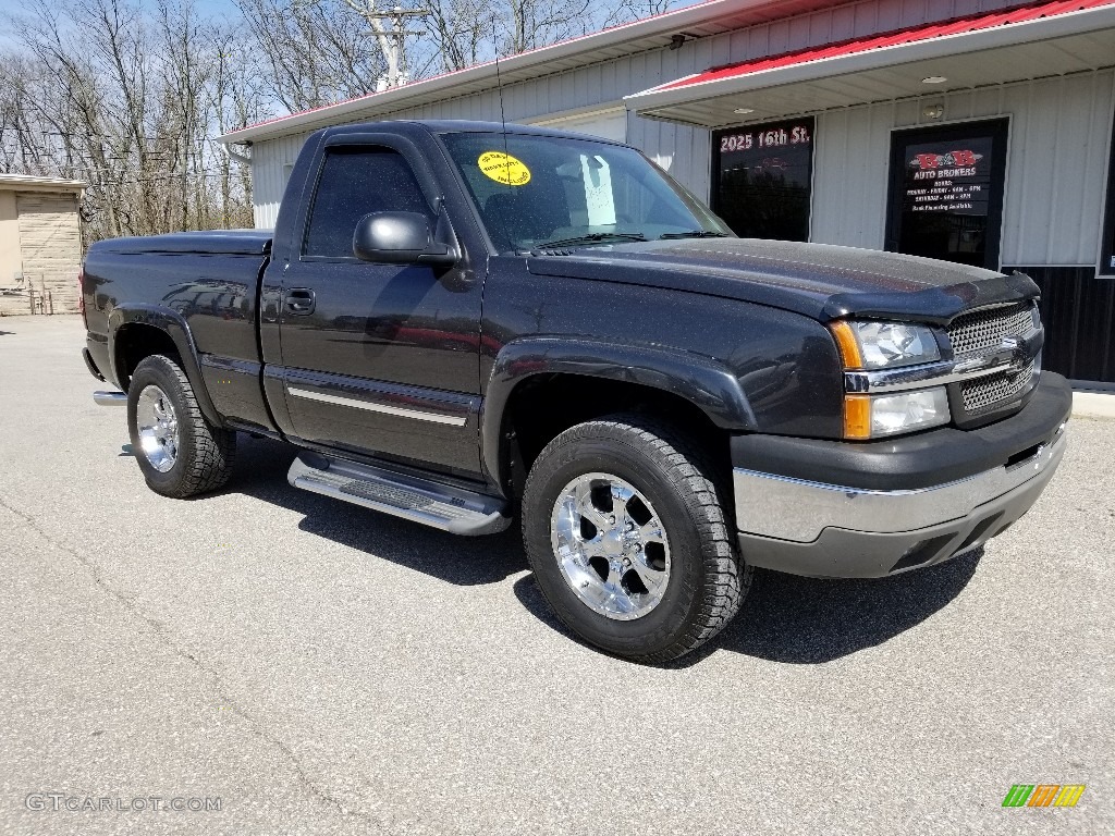 2004 Silverado 1500 LS Regular Cab 4x4 - Dark Gray Metallic / Dark Charcoal photo #6