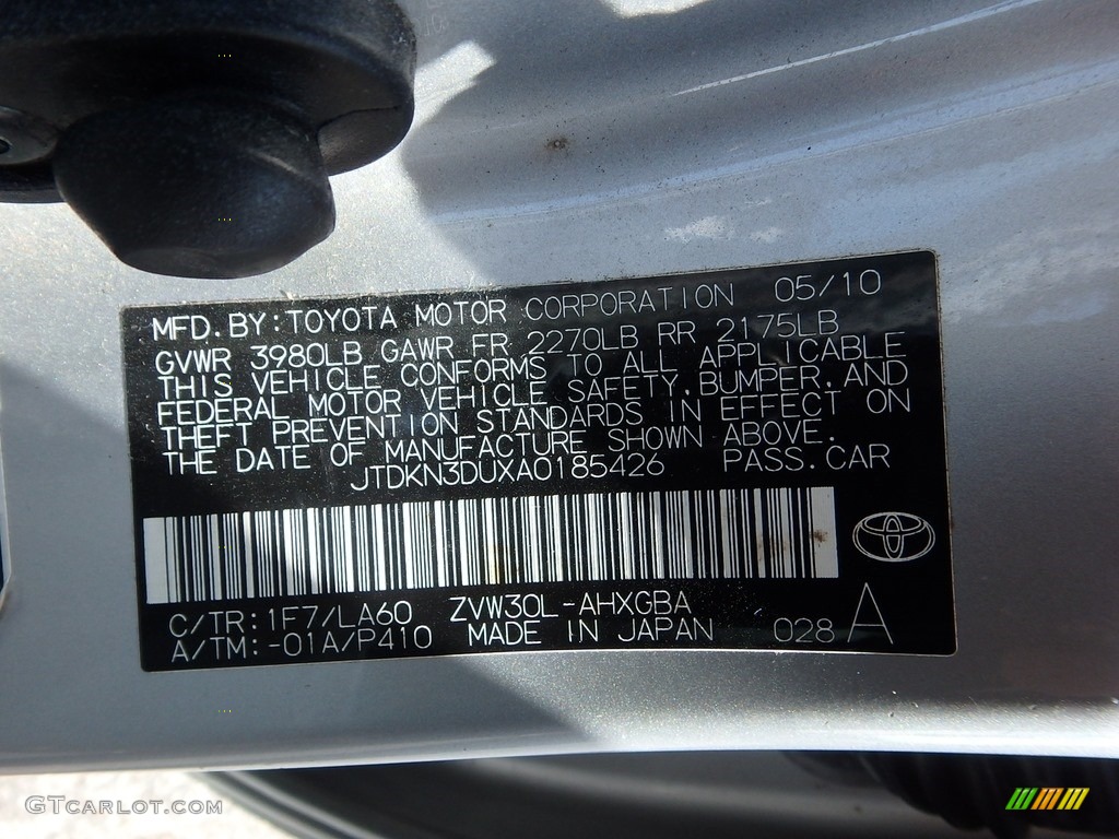 2010 Prius Hybrid IV - Classic Silver Metallic / Misty Gray photo #28