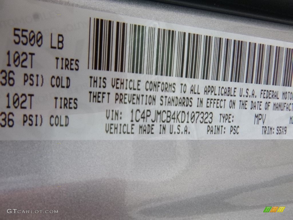 2019 Cherokee Color Code PSC for Billet Silver Metallic Photo #126782537