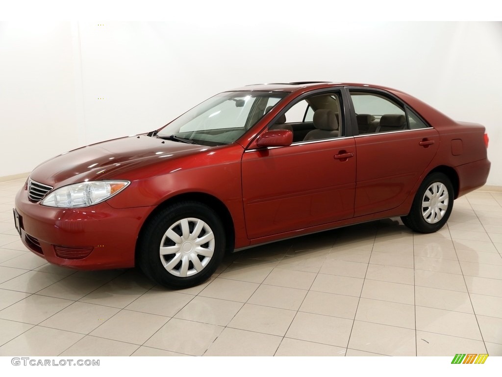 2006 Camry LE - Salsa Red Pearl / Taupe photo #3