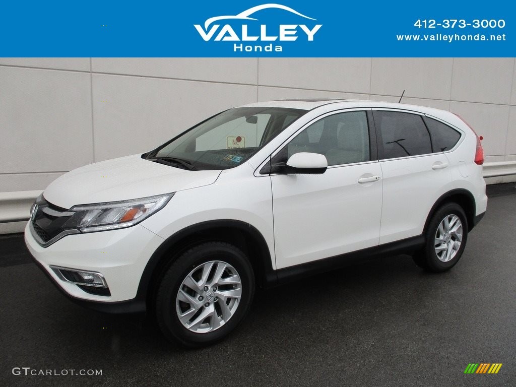 2015 CR-V EX - White Diamond Pearl / Beige photo #1