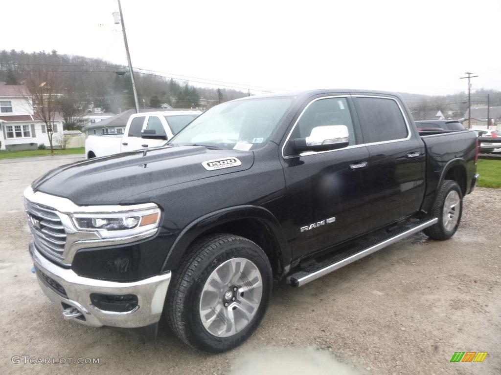 2019 1500 Long Horn Crew Cab 4x4 - Diamond Black Crystal Pearl / Black/New Saddle photo #1