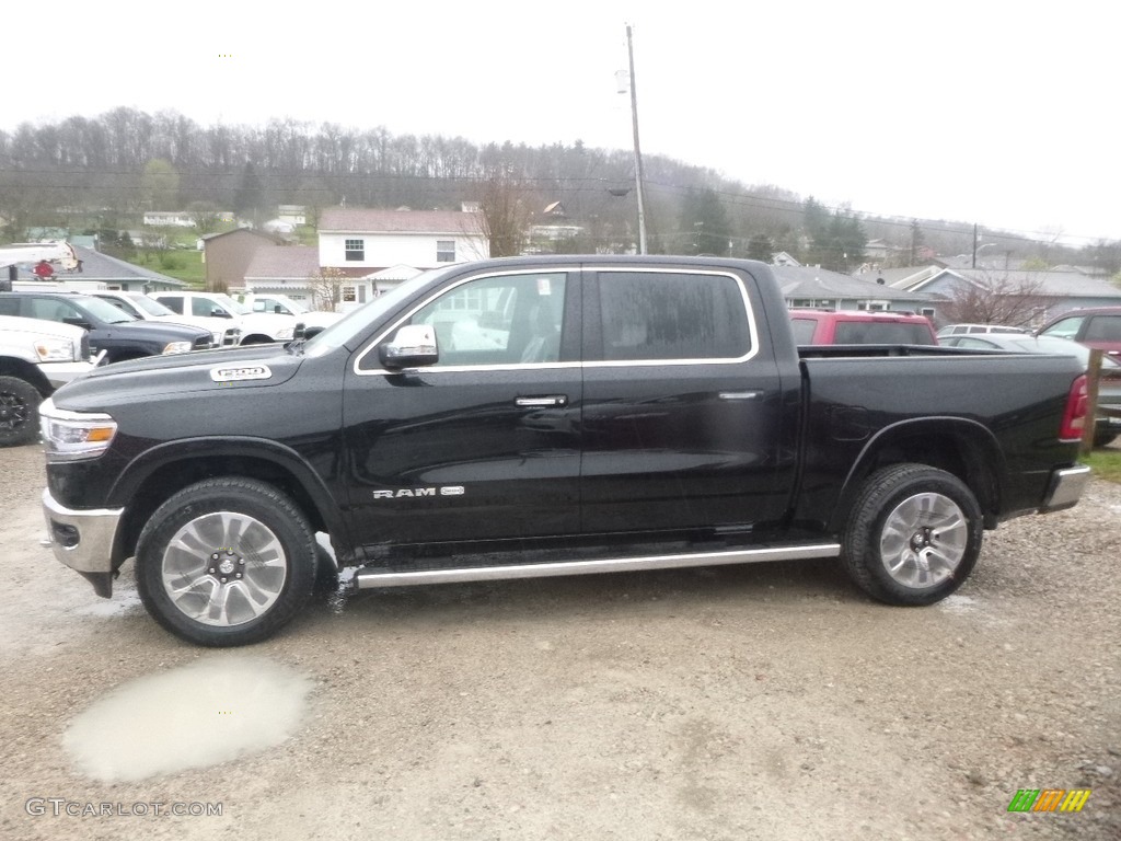 2019 1500 Long Horn Crew Cab 4x4 - Diamond Black Crystal Pearl / Black/New Saddle photo #2