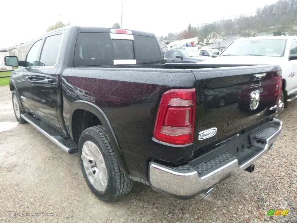 2019 1500 Long Horn Crew Cab 4x4 - Diamond Black Crystal Pearl / Black/New Saddle photo #3