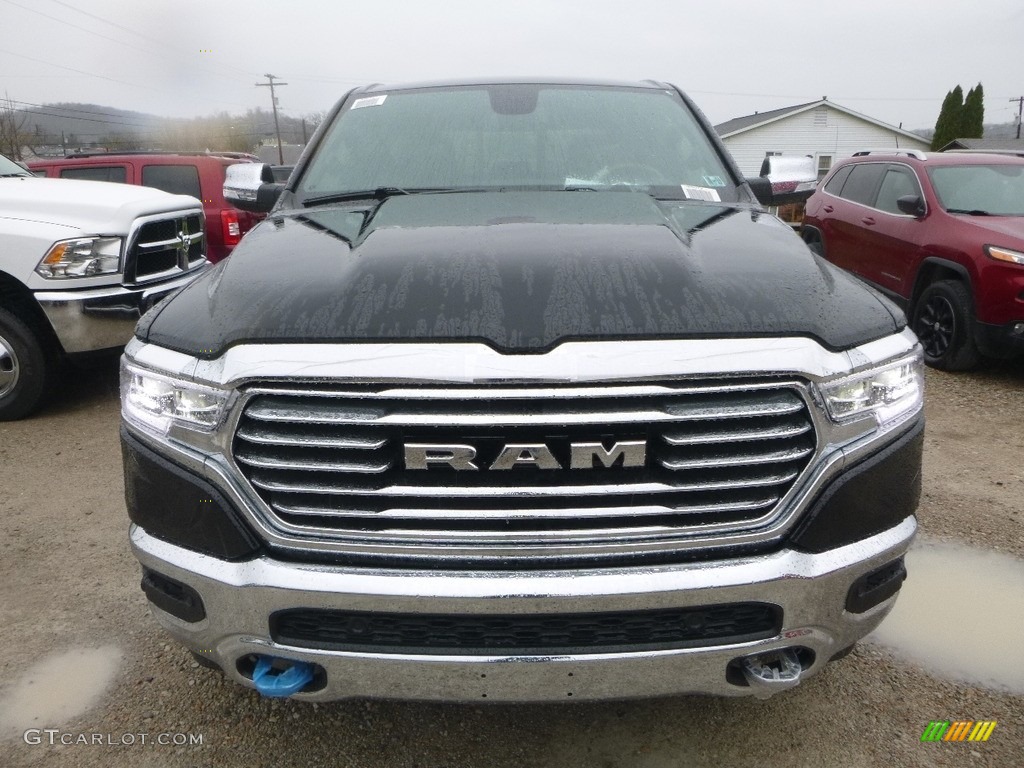2019 1500 Long Horn Crew Cab 4x4 - Diamond Black Crystal Pearl / Black/New Saddle photo #7