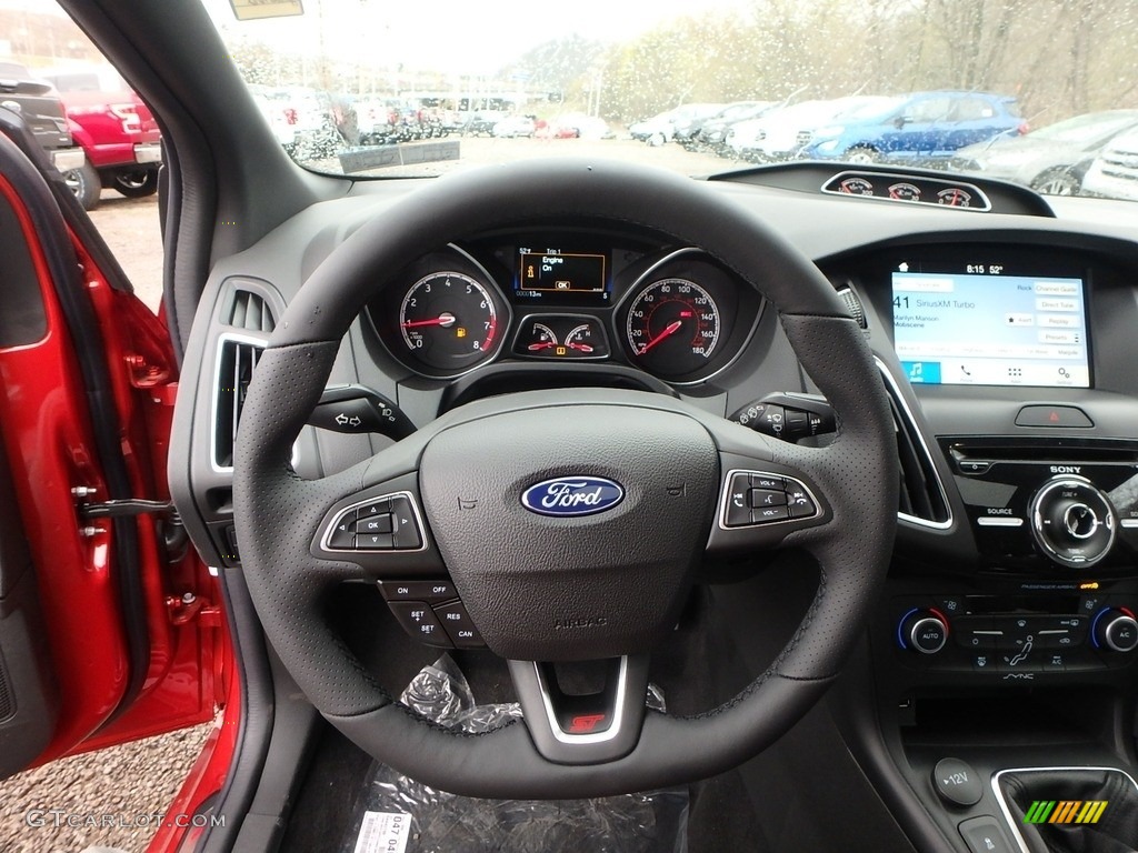 2018 Ford Focus ST Hatch Charcoal Black Steering Wheel Photo #126803411