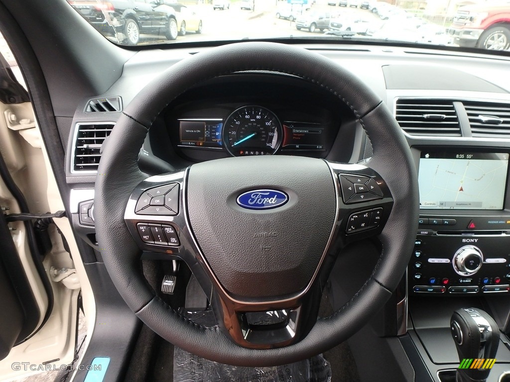 2018 Ford Explorer Limited 4WD Ebony Black Steering Wheel Photo #126815432