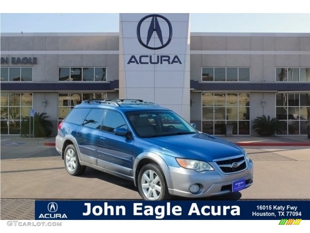 2008 Outback 2.5i Limited Wagon - Newport Blue Pearl / Warm Ivory photo #1