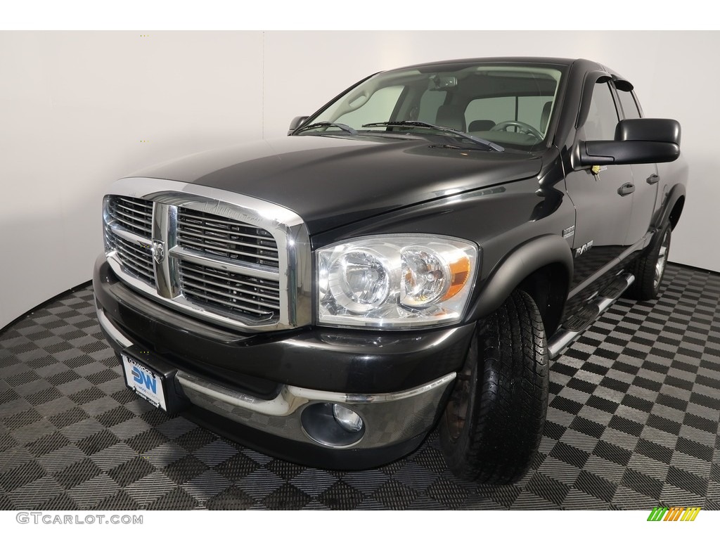 2008 Ram 1500 SLT Quad Cab 4x4 - Brilliant Black Crystal Pearl / Medium Slate Gray photo #6