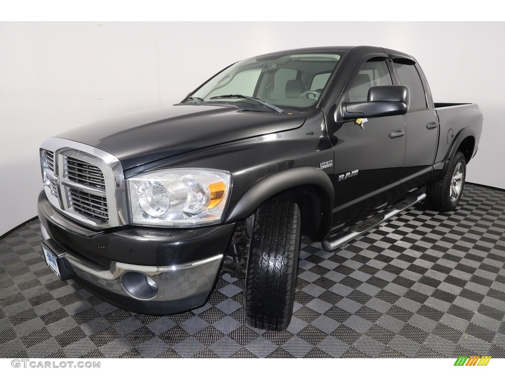 2008 Ram 1500 SLT Quad Cab 4x4 - Brilliant Black Crystal Pearl / Medium Slate Gray photo #7