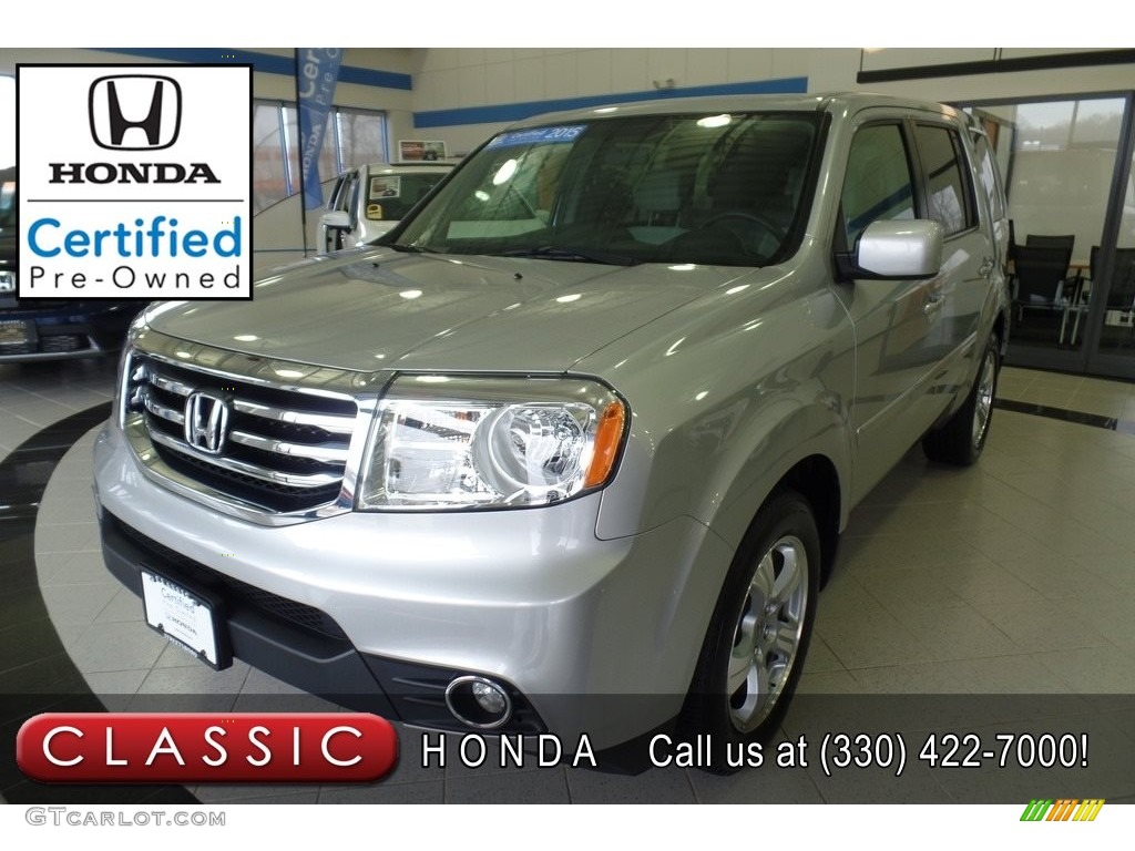 2015 Pilot EX 4WD - Alabaster Silver Metallic / Gray photo #1