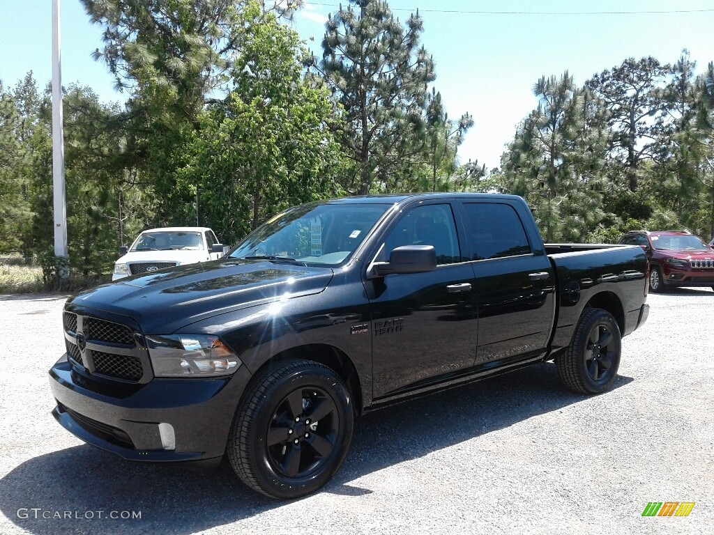 2018 1500 Express Crew Cab - Brilliant Black Crystal Pearl / Black/Diesel Gray photo #1