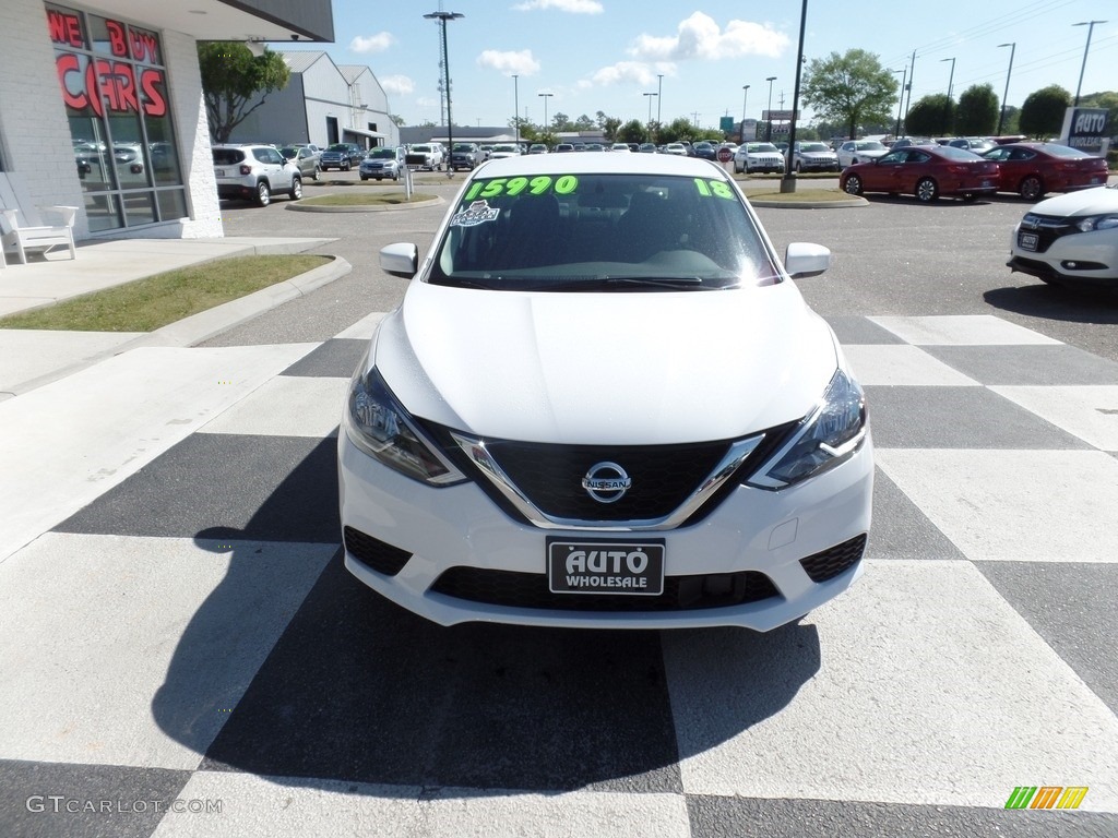 2018 Sentra SV - Aspen White / Charcoal photo #2
