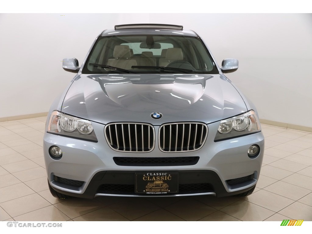 2012 X3 xDrive 28i - Blue Water Metallic / Oyster photo #2