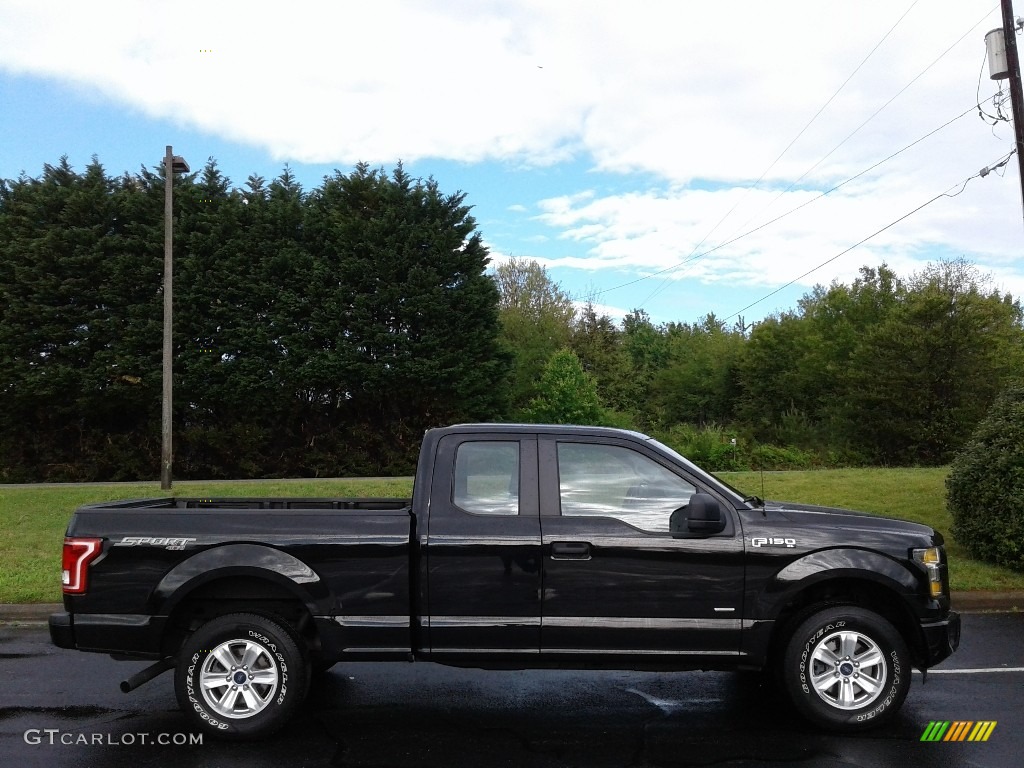 2016 F150 XL SuperCab 4x4 - Shadow Black / Medium Earth Gray photo #5