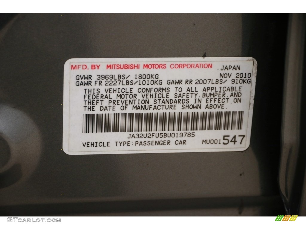 2011 Lancer ES - Graphite Gray Pearl / Black photo #17