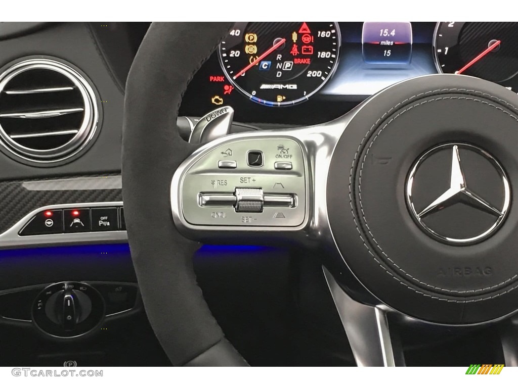 2018 Mercedes-Benz S AMG 63 4Matic Sedan Black Steering Wheel Photo #126840512