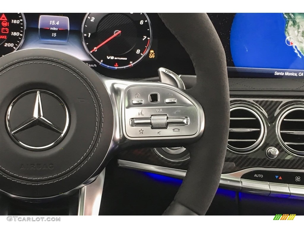 2018 Mercedes-Benz S AMG 63 4Matic Sedan Black Steering Wheel Photo #126840536