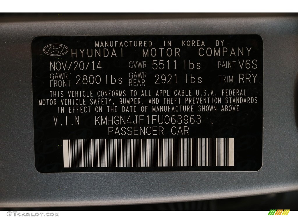 2015 Genesis 3.8 Sedan - Parisian Gray / Black photo #27
