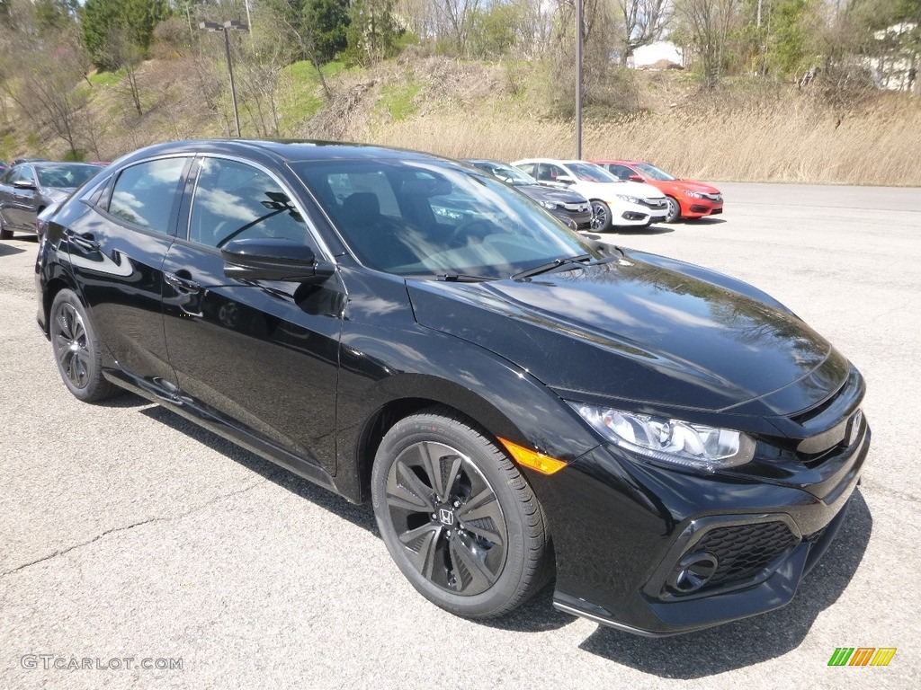 Crystal Black Pearl 2018 Honda Civic EX-L Navi Hatchback Exterior Photo #126841829